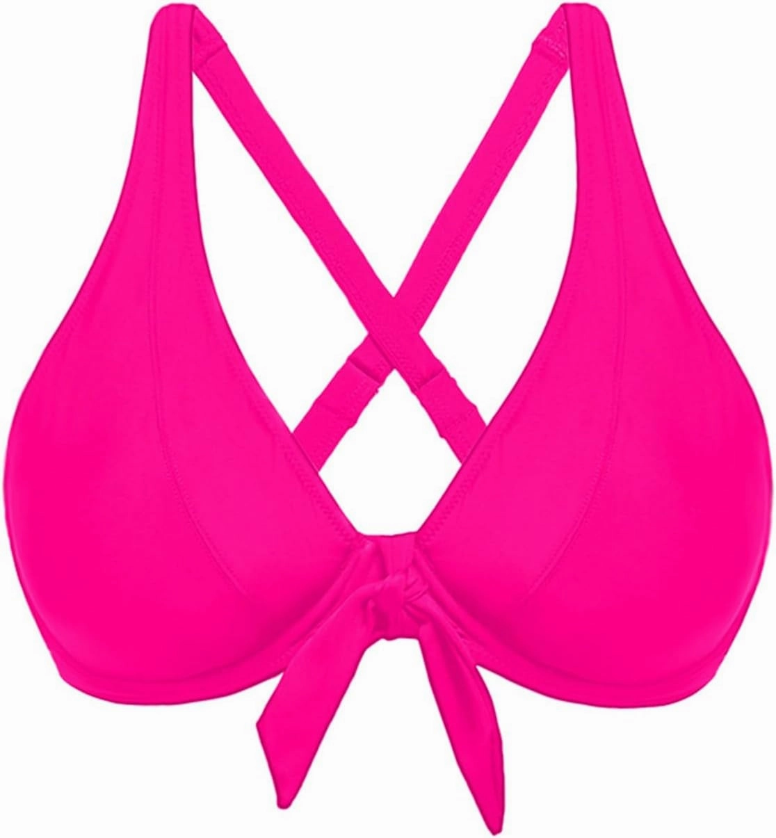 Women Underwire Bikini Top Only - Knot Front Bathing Suit Top Swim Bra Push Up Swimsuits Top