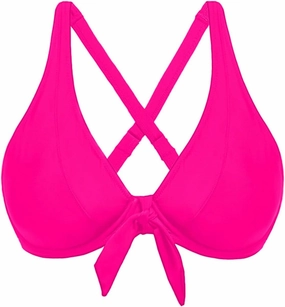 Women Underwire Bikini Top Only - Knot Front Bathing Suit Top Swim Bra Push Up Swimsuits Top