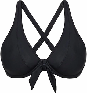 Women Underwire Bikini Top Only - Knot Front Bathing Suit Top Swim Bra Push Up Swimsuits Top