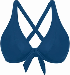 Women Underwire Bikini Top Only - Knot Front Bathing Suit Top Swim Bra Push Up Swimsuits Top