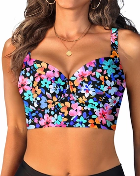 Women Underwire Bikini top Only - Longline Push Up Bathing Suit Top Bra Swim Tops 2025 Swimsuit Tops