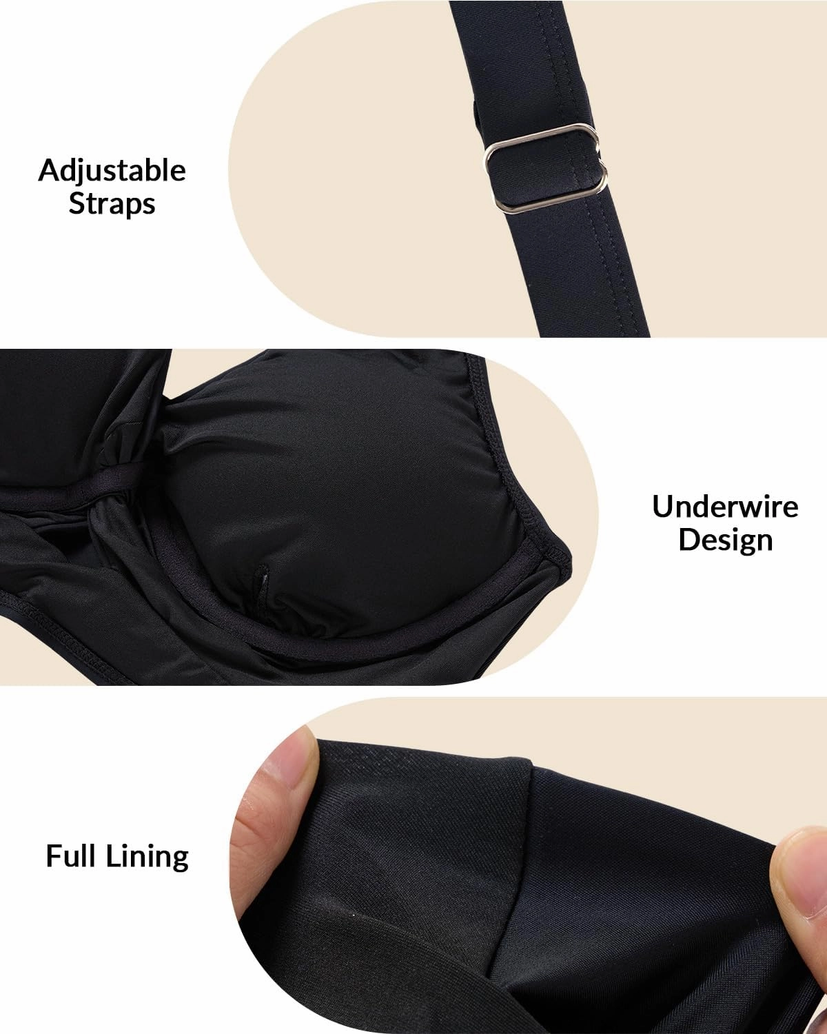 Women Underwire Bikini Top Only - Push Up Swimsuit Top Large Bust Bathing Suit Tops 2025 Supportive Swim Tops