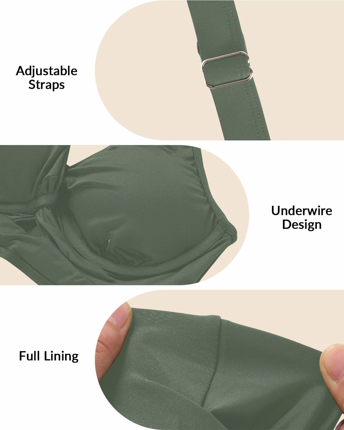 Women Underwire Bikini Top Only - Push Up Swimsuit Top Large Bust Bathing Suit Tops 2025 Supportive Swim Tops