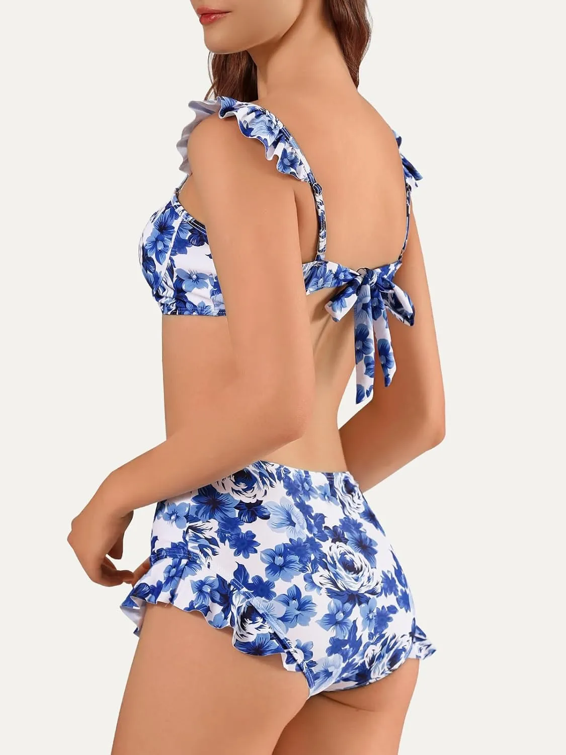 Womens 3 Piece Swimsuits with Cover Up 3 Pieces Bikini Set with Sarong High Waisted Bikini with Beach Cover Up Set