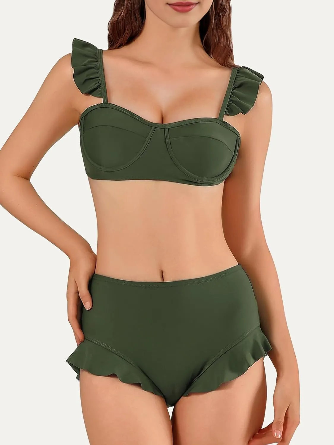 Womens 3 Piece Swimsuits with Cover Up 3 Pieces Bikini Set with Sarong High Waisted Bikini with Beach Cover Up Set