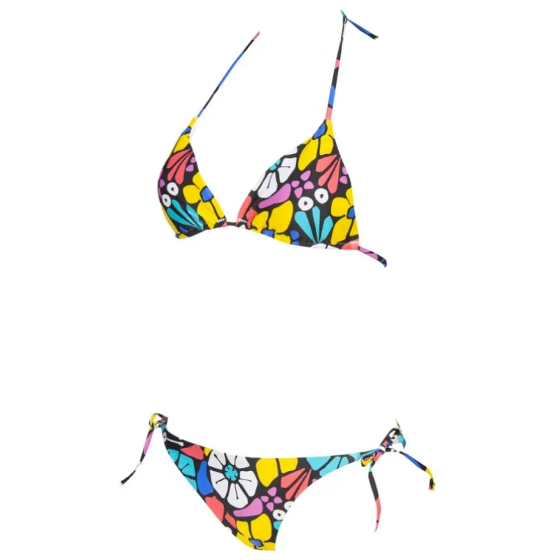 WOMEN'S ALLOVER TRIANGLE TWO PIECES - BLACK MULTI