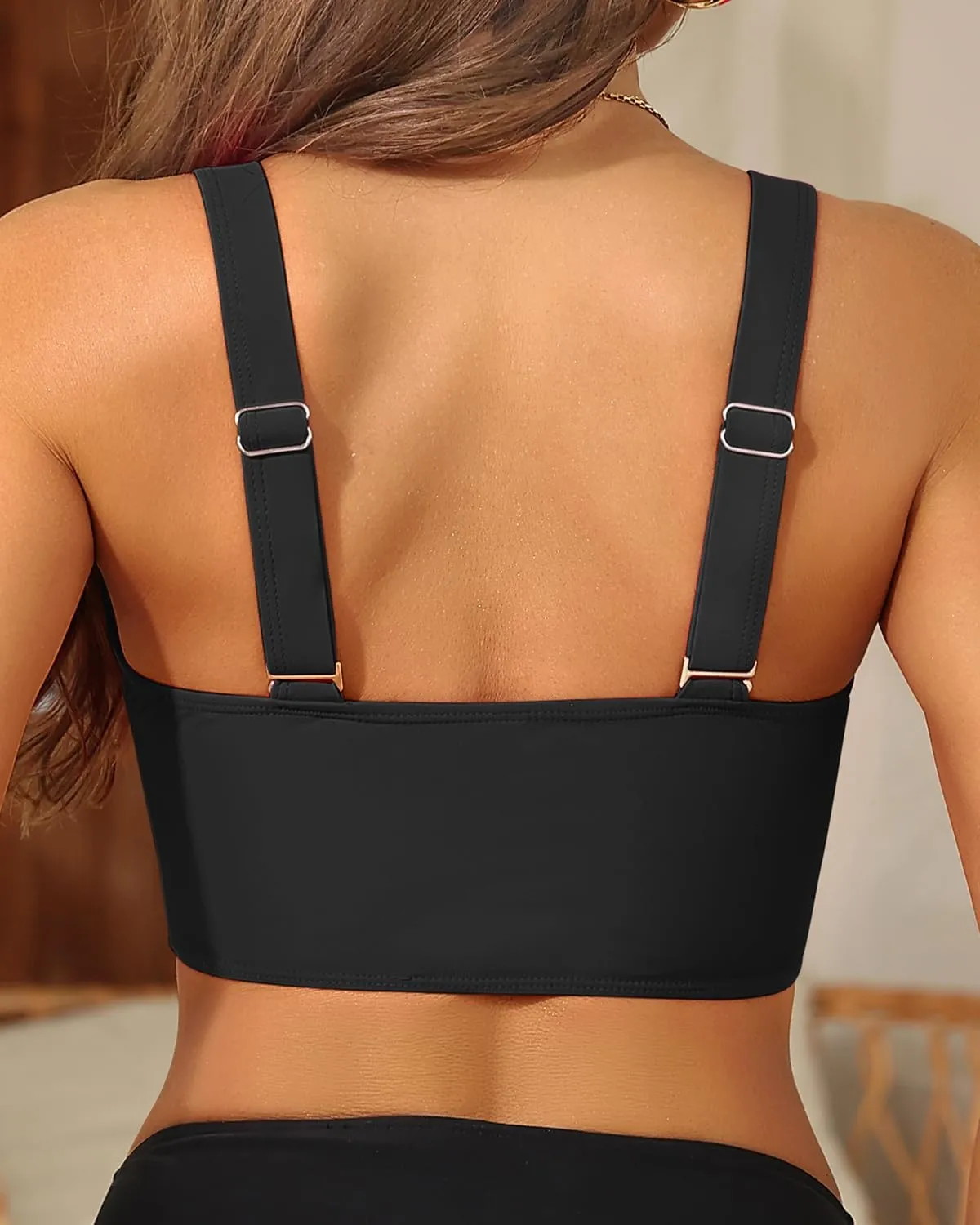 Women's Bikini Top - Supportive Swimsuit for Large Bust - 2025 Cut Out Twist Swim Top