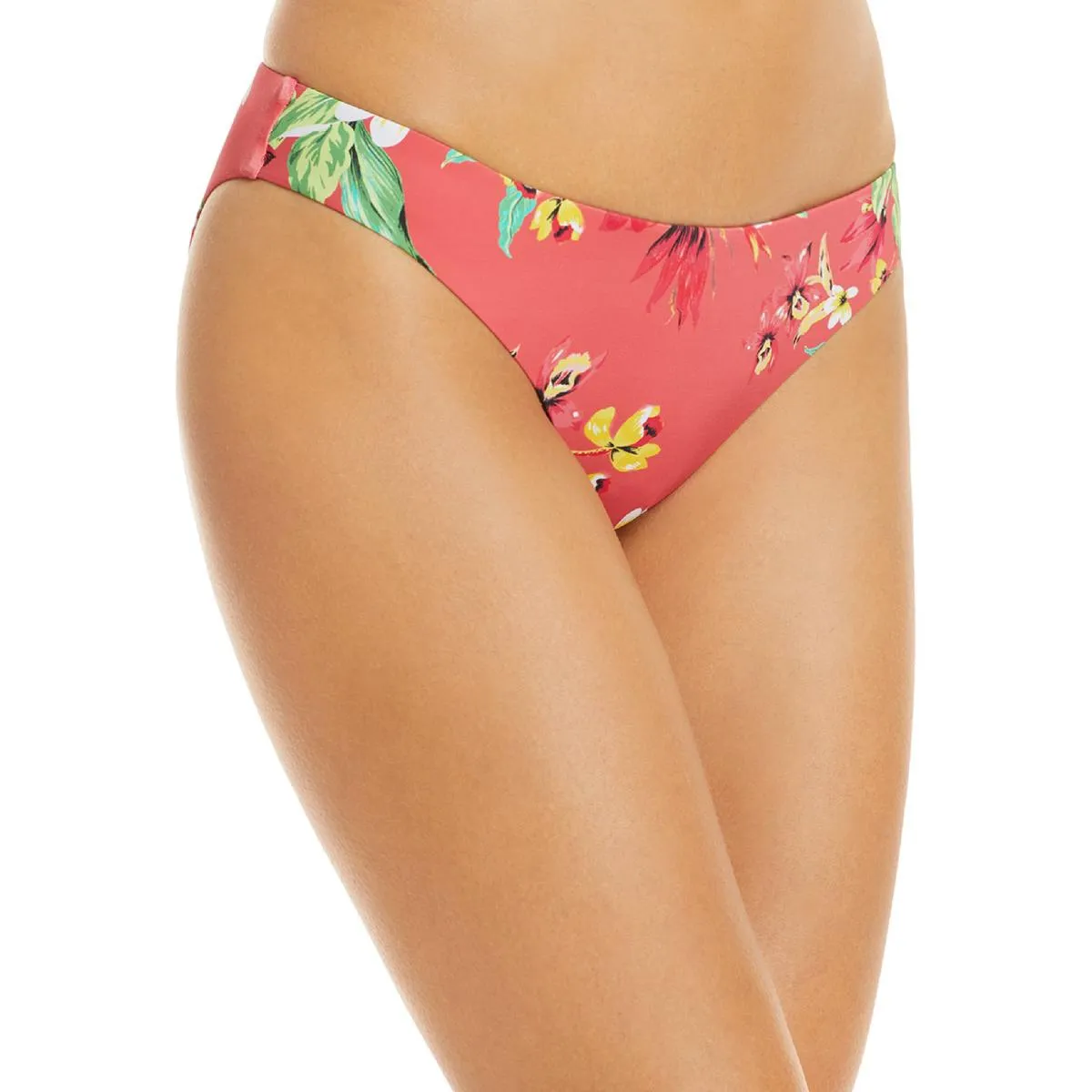 Womens Floral Print Pull-On Bikini Swimsuit