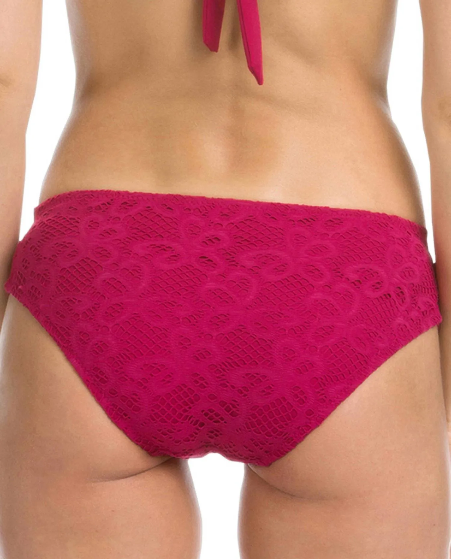 Women's Lace American Hipster Bikini Bottom In Raspberry