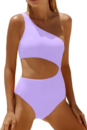 Women's One Piece Swimsuit- One Shoulder Bathing Suit Cutout Tummy Control Swimwear