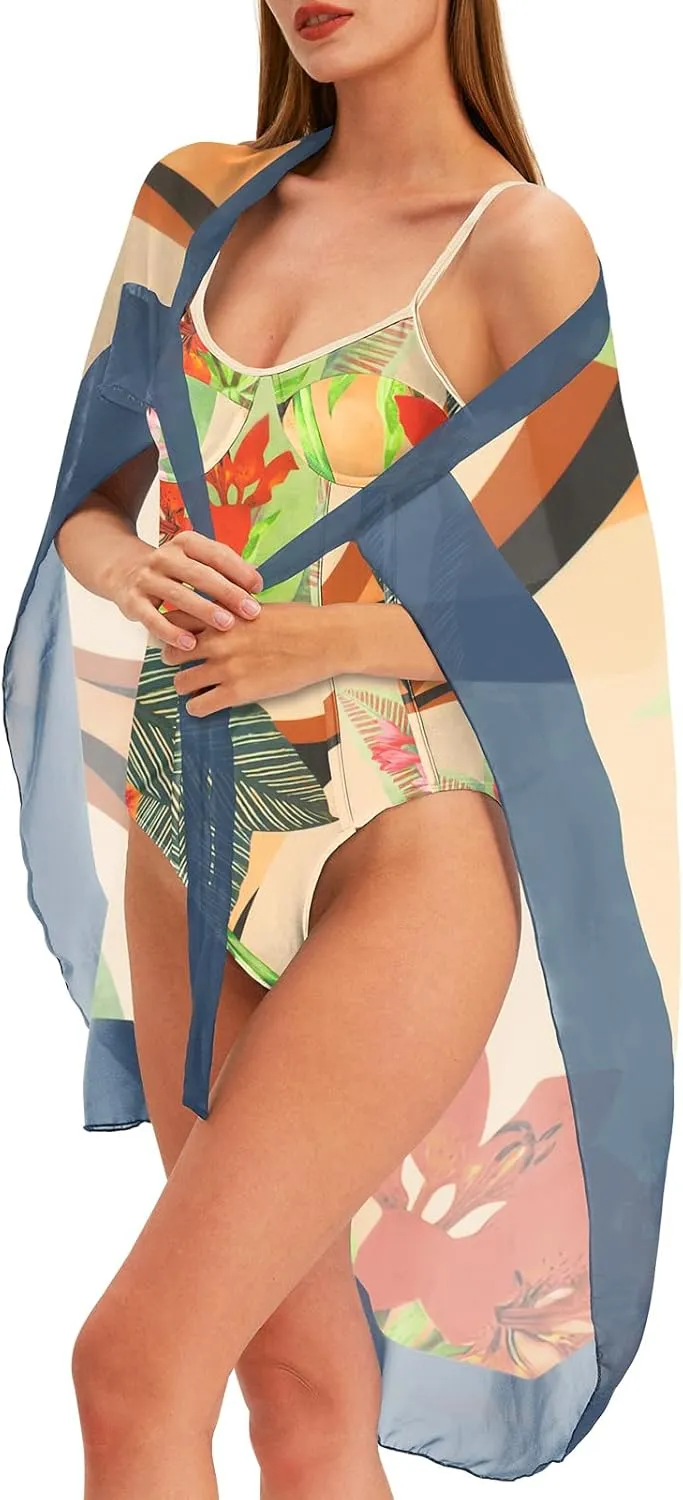 Womens One Piece Swimsuit with Cover Up Sarong Wrap Floral Bathing Suits 1 Piece Swim Suit with Beach Cover Up Set