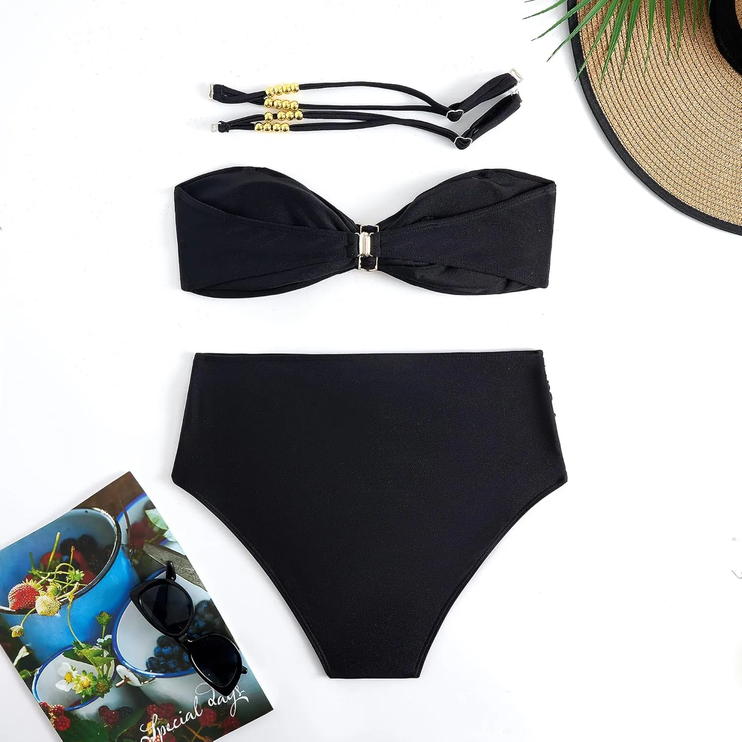 Women's One Piece Swimsuit with Cover up Set Beach Wrap Skirt Retro Bikini Set Two Piece Bathing Suit with Cover up