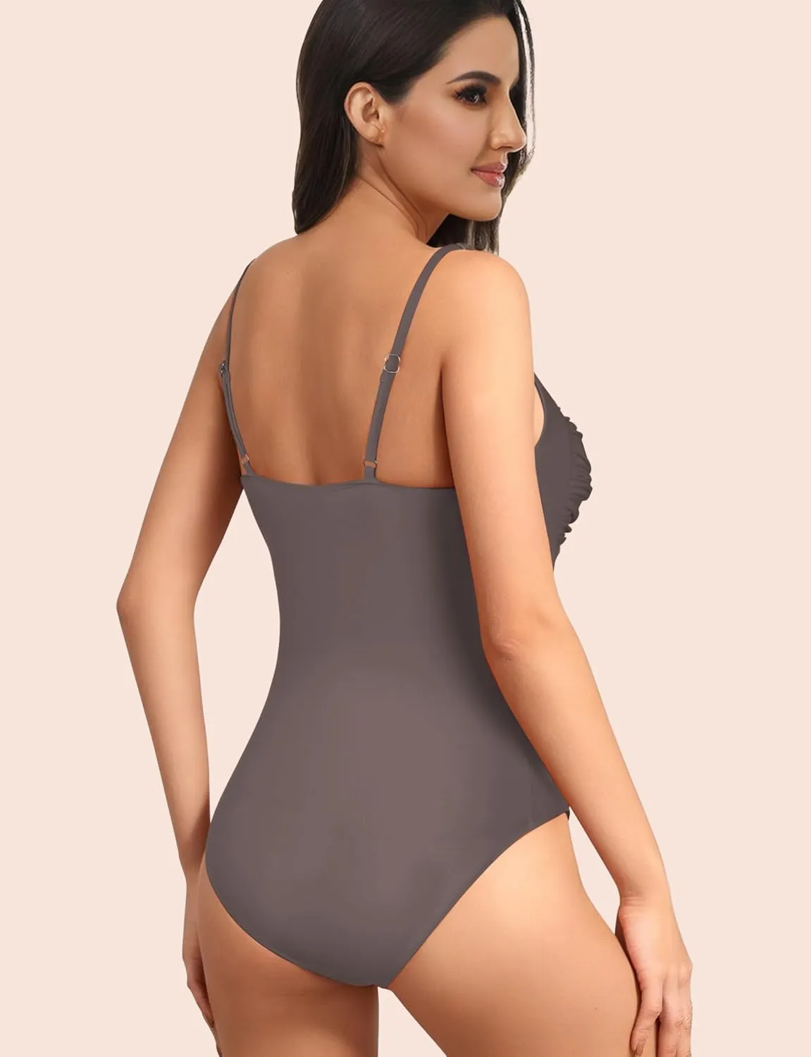Women's One Piece Swimsuits Tummy Control Bathing Suits for Women Criss Cross Ruched Push Up Vintage Retro Swimwear
