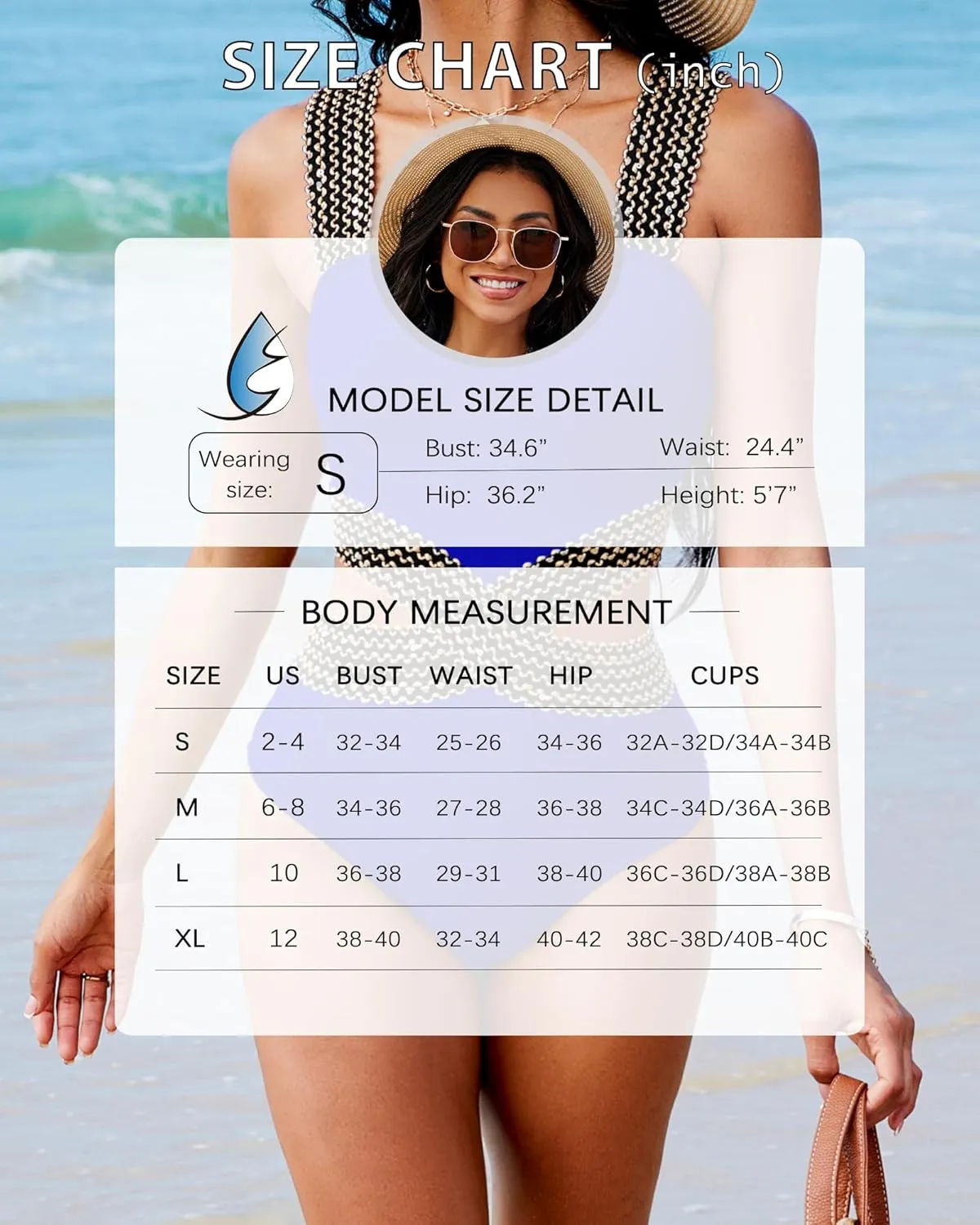 Womens One Piece Tummy Control Swimsuit Modest High Waisted Bathing Suit Color Block Bandeau Monokini Sexy Cutout