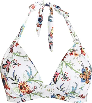 Women's Retro 50s Plaid Pattern Polka Dot Halter Molded Soft Pads Vintage Bikini Swimsuits Tops