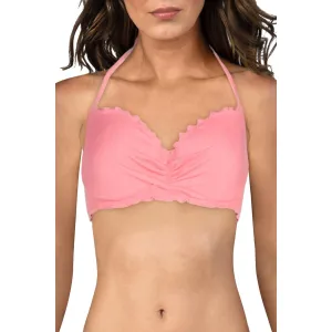 Womens Ruffled Halter Swim Top Separates