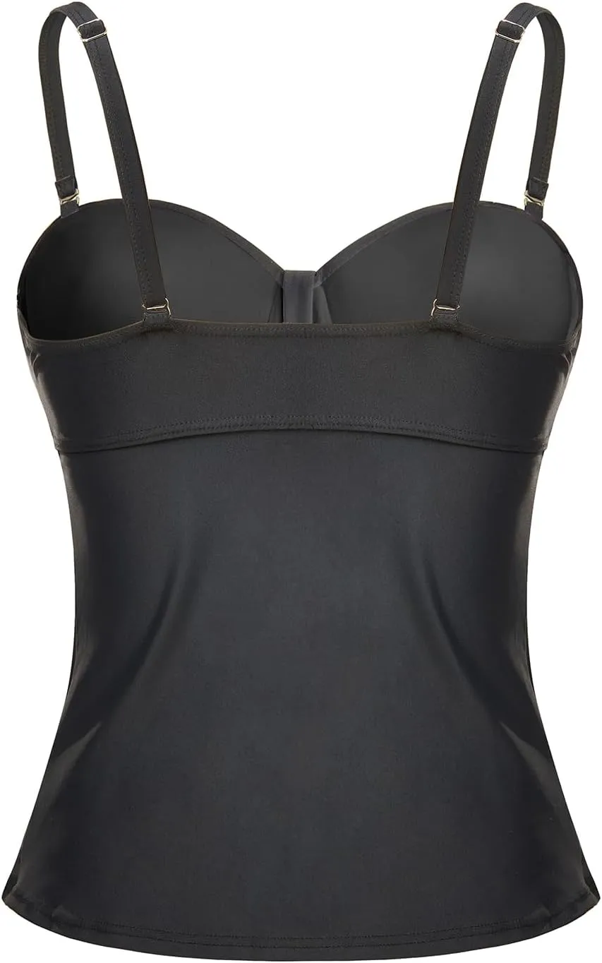 Women's Underwire Tummy Control Swimsuit Top with Push Up - No Bottom Included