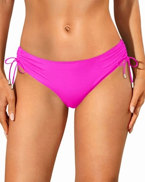 Womens Full Coverage Bikini Bottoms - Low Rise Bathing Suit Swim Bottom Side Tie Ruched Swimsuits Swimwear