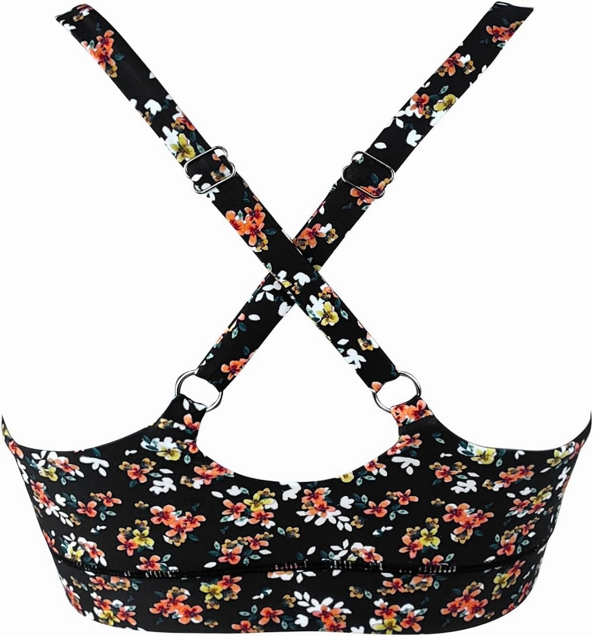 Womens Supportive Scoop Neck Sporty Swimsuit Cross Spaghetti Strap Bathing Suit Bikini Top