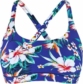 Womens Supportive Scoop Neck Sporty Swimsuit Cross Spaghetti Strap Bathing Suit Bikini Top