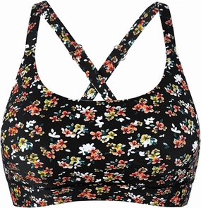 Womens Supportive Scoop Neck Sporty Swimsuit Cross Spaghetti Strap Bathing Suit Bikini Top