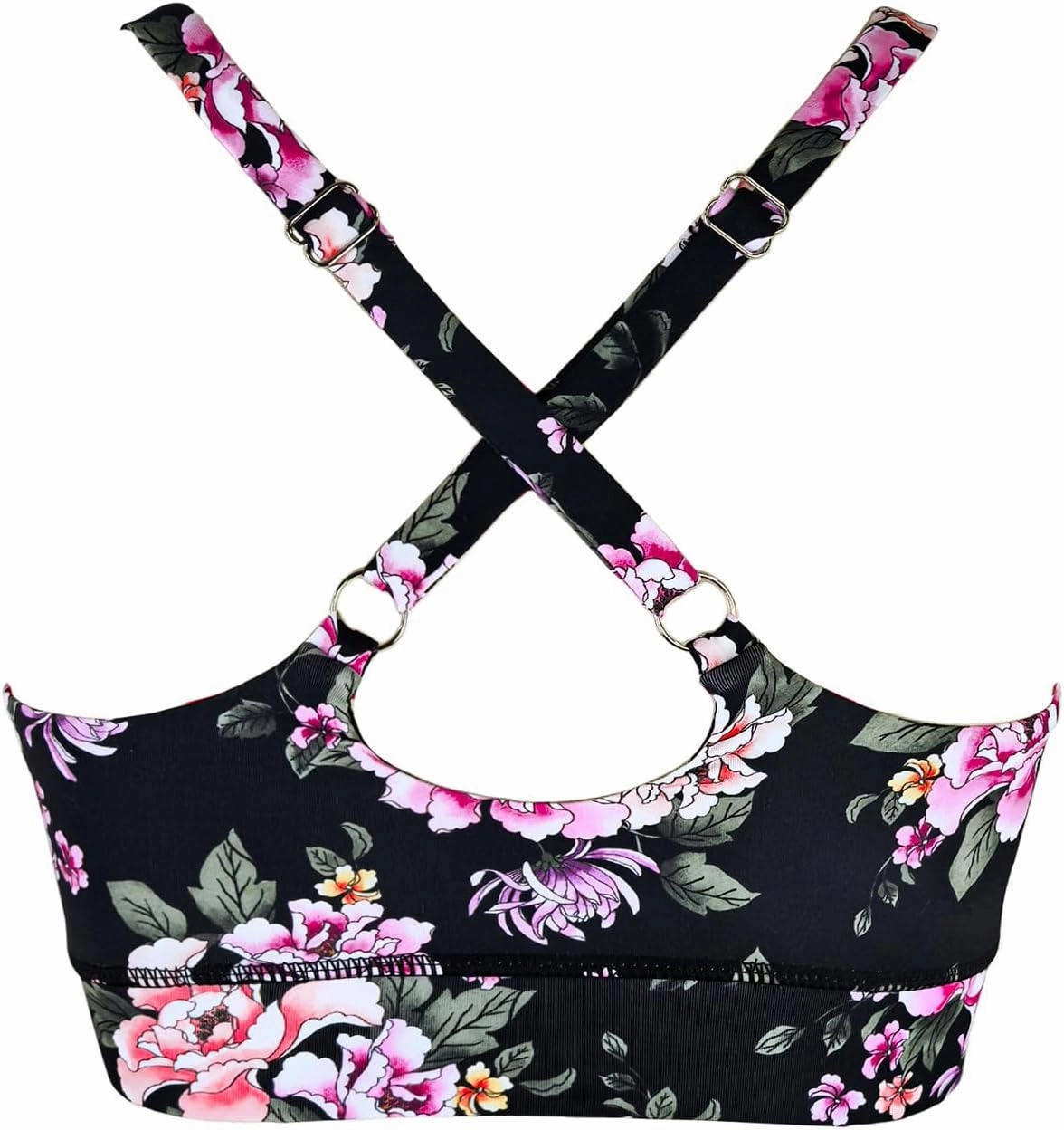 Womens Supportive Scoop Neck Sporty Swimsuit Cross Spaghetti Strap Bathing Suit Bikini Top