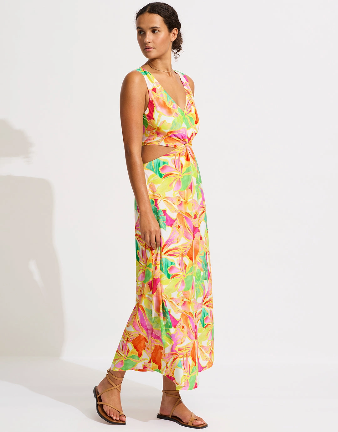 Wonderland Twist Front Maxi Dress - Fuchsia Rose