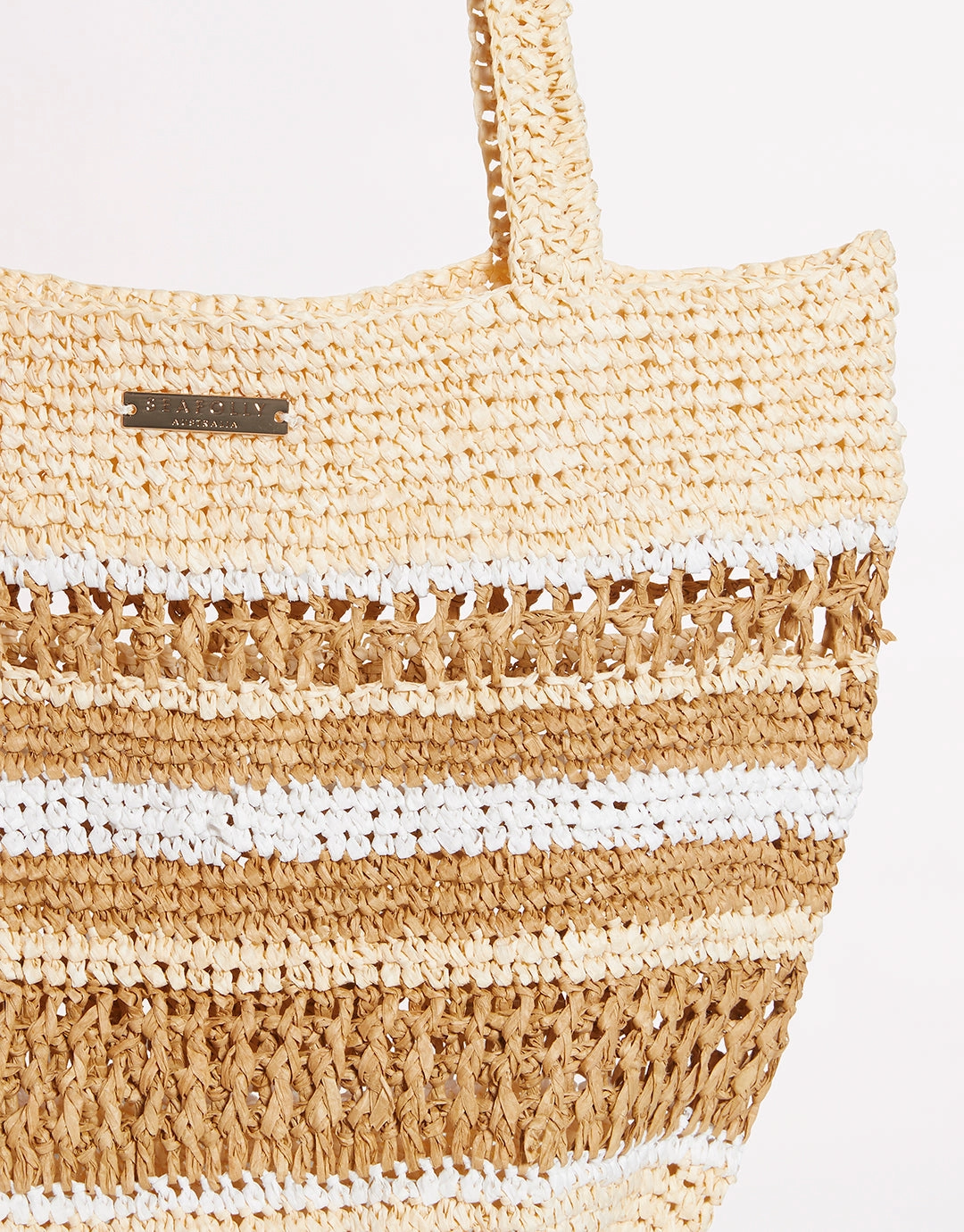 Woven Stripe Basket - Natural
