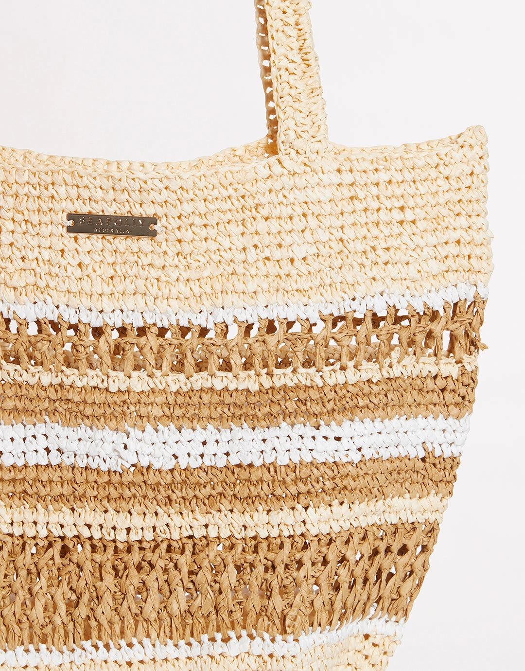 Woven Stripe Basket - Natural