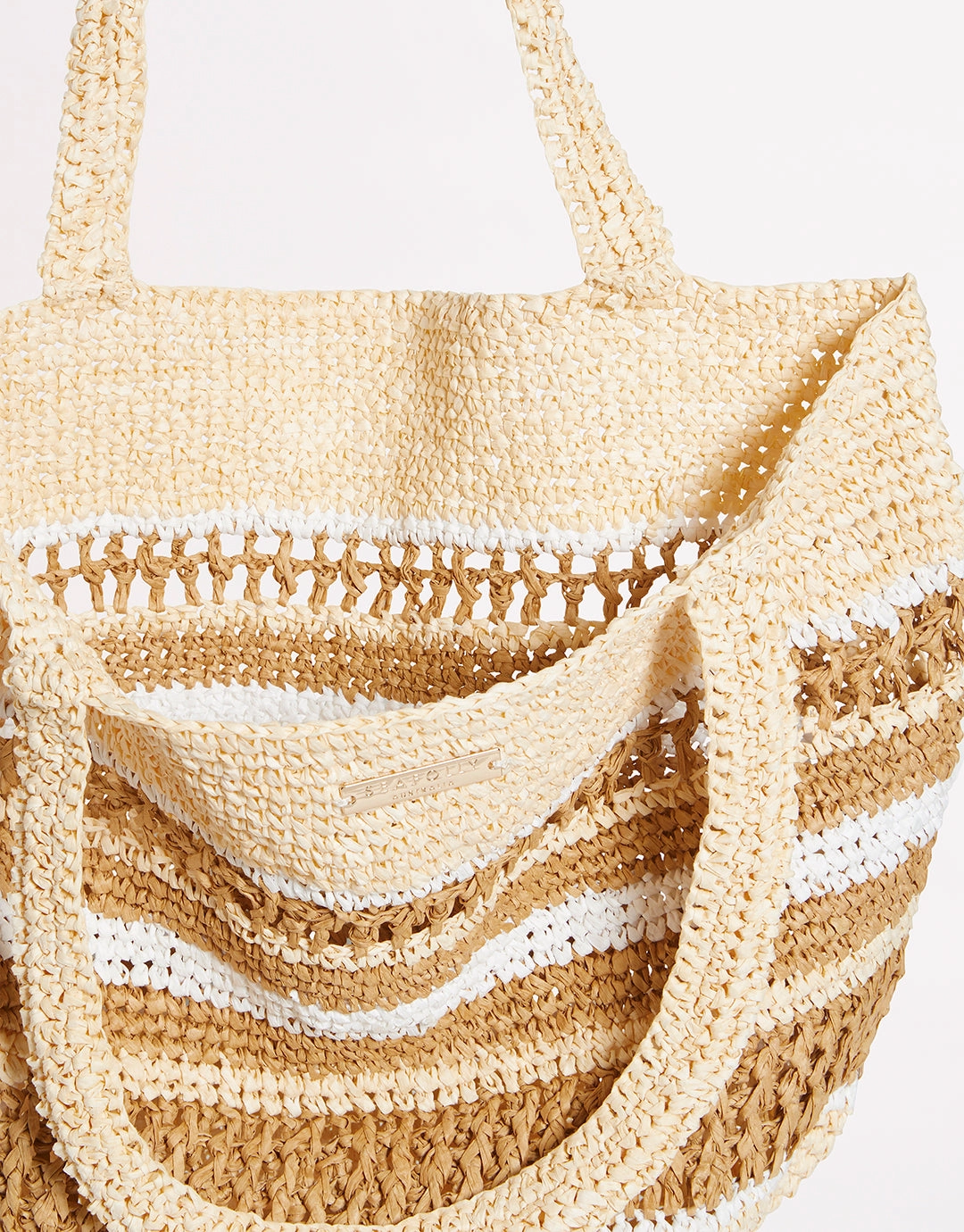 Woven Stripe Basket - Natural