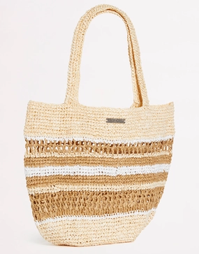 Woven Stripe Basket - Natural