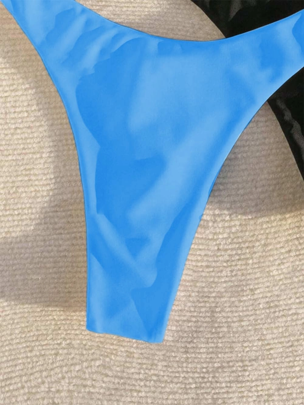 YELAIVP Women's Ruched Back Bikini Bottoms High Cut Bathing Suit Bottoms Cheeky Thong Swimsuit Bottom