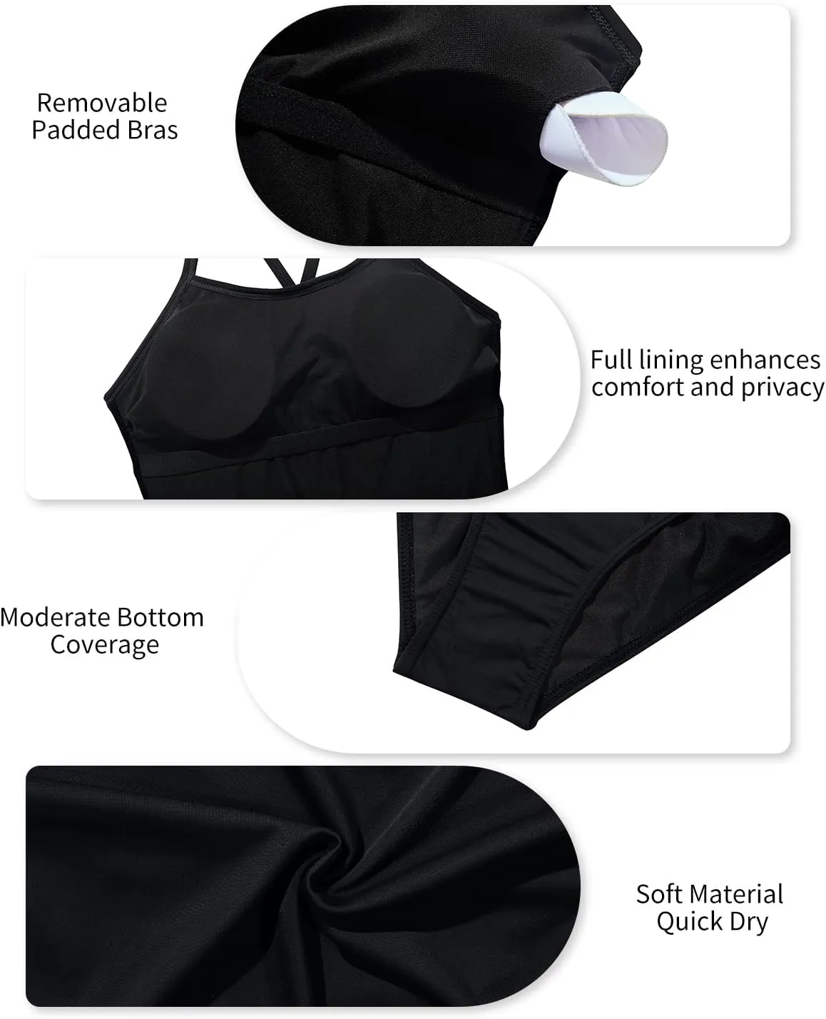 Yonique Women's Athletic Swimsuits One Piece Bathing Suit Sport Training Swimwear