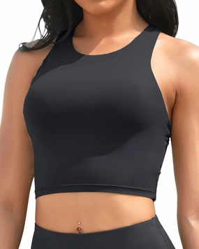 Yonique Women High Waisted Bikini Two Piece Swimsuit Crop Bathing Suits Sporty Swimwear Bikini Set