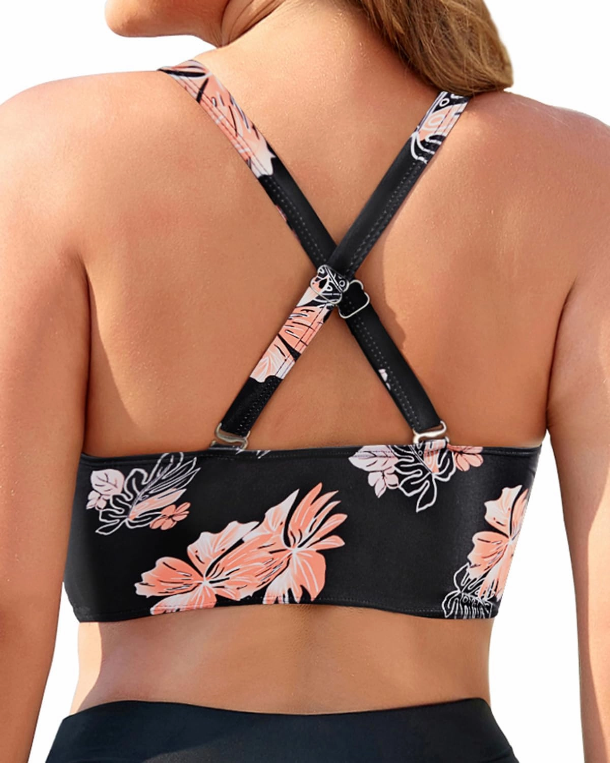 Yonique Women Plus Size Bikini Top Large Bust Swim Top Full Coverage Swimsuit Sport Bra Bathing Suit