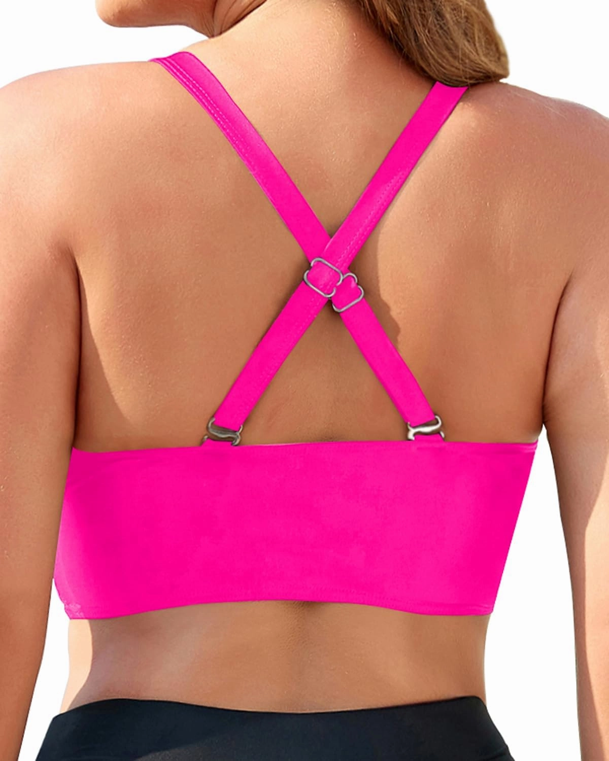 Yonique Women Plus Size Bikini Top Large Bust Swim Top Full Coverage Swimsuit Sport Bra Bathing Suit