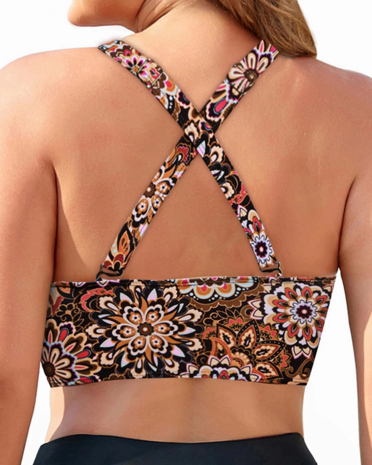 Yonique Women Plus Size Bikini Top Large Bust Swim Top Full Coverage Swimsuit Sport Bra Bathing Suit