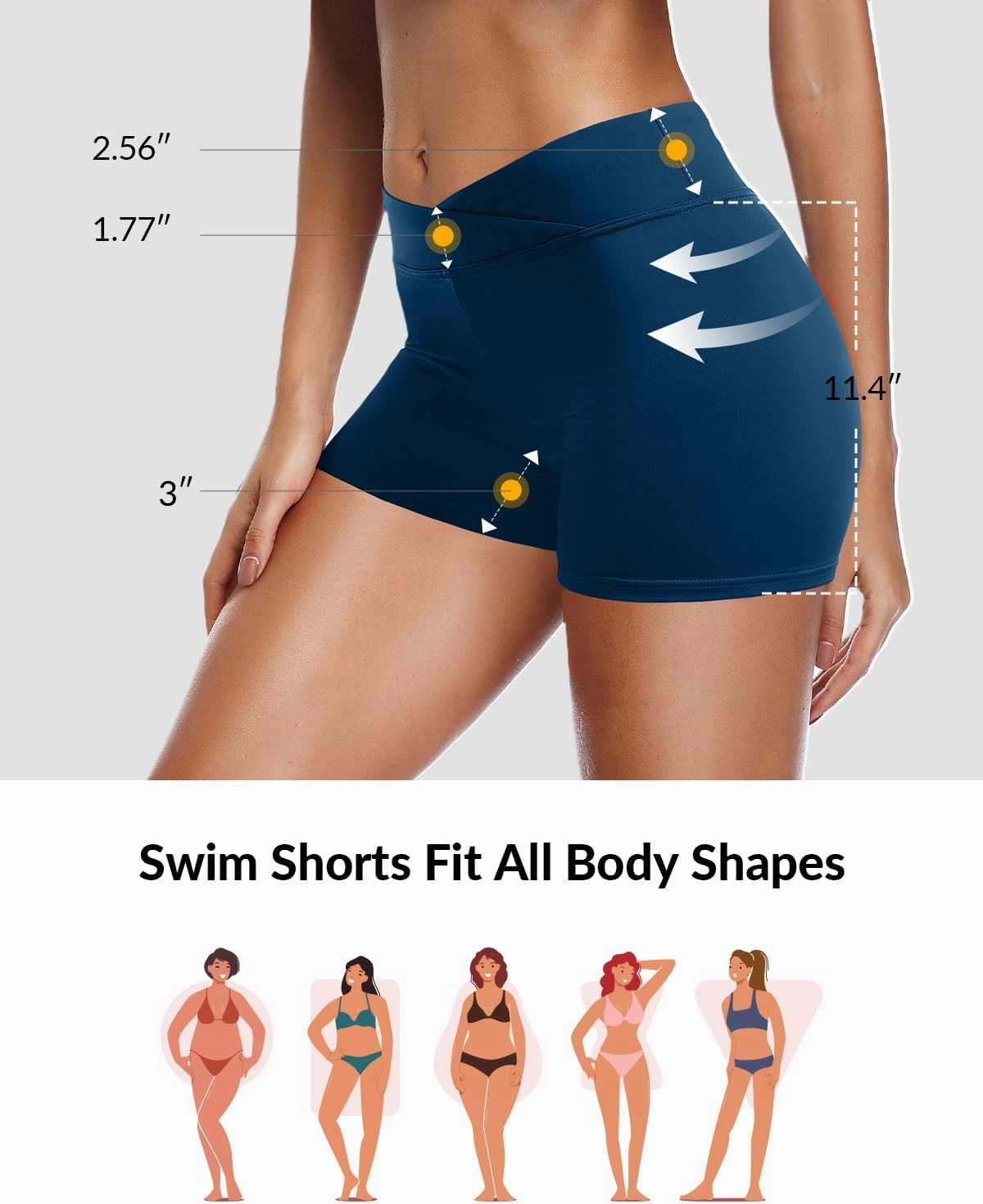 Yonique Womens Swim Shorts Bathing Suits Bottoms Swimsuit Bottoms(Available in Plus)