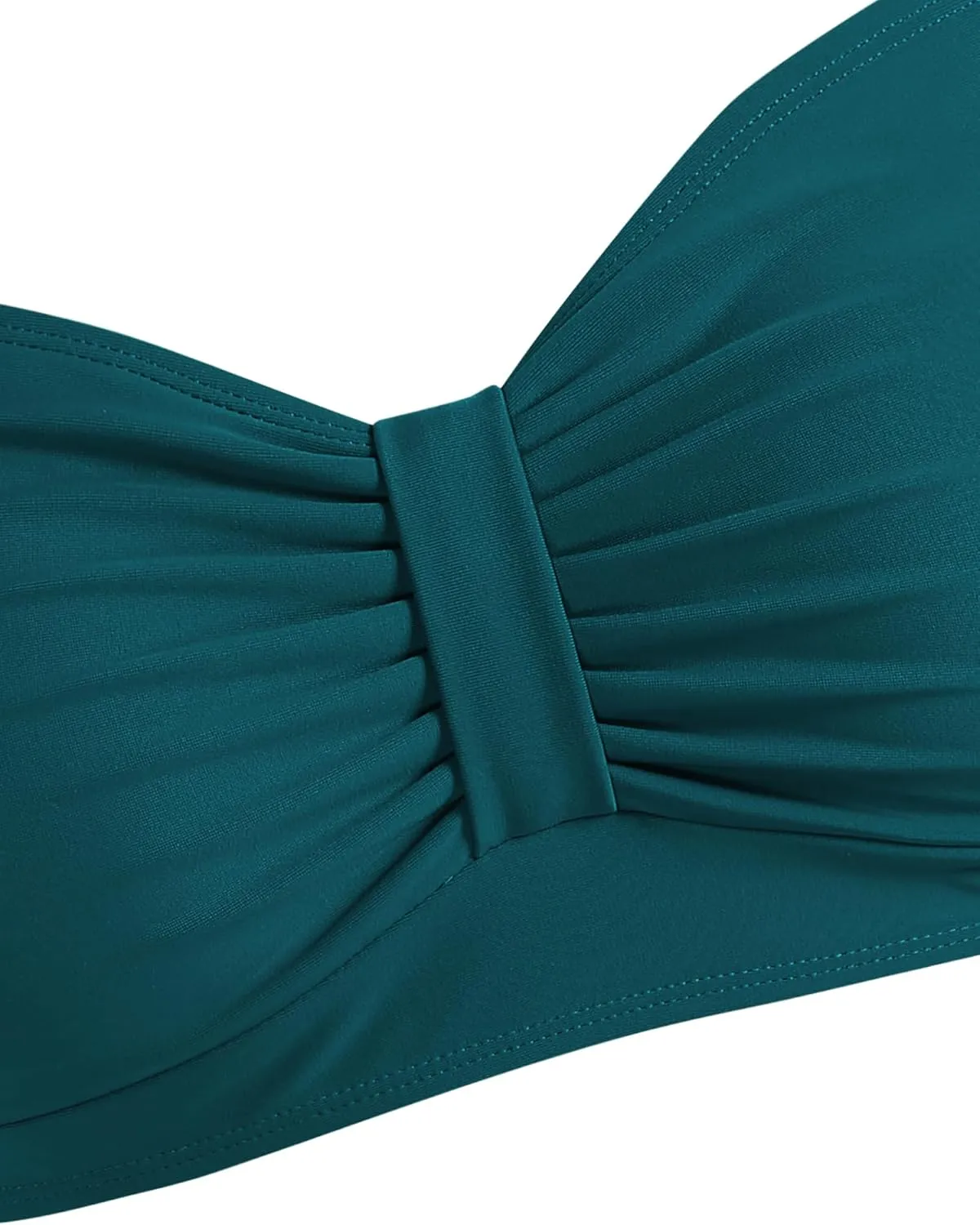 ZAFUL Women Bikini Top Only-Ruched Bra Padded Bathing Suit Top Cross Back Vintage Retro Bathing Suit Tops 2025
