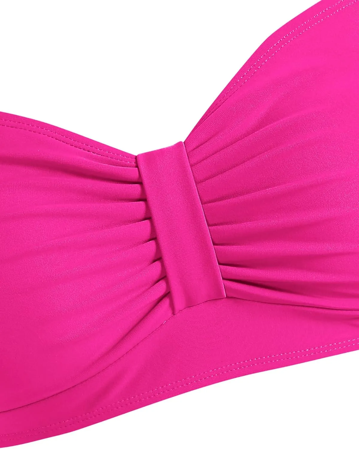 ZAFUL Women Bikini Top Only-Ruched Bra Padded Bathing Suit Top Cross Back Vintage Retro Bathing Suit Tops 2025