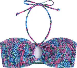 ZAFUL Women Halter Bandeau Bikini Tops Bathing Suit Tops Ditsy Floral Ruched Swimsuit Top Only