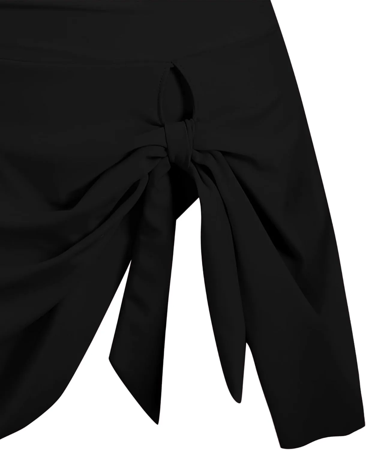 ZAFUL Women One Piece Swimdress Tummy Control Bathing Suit Push Up Swimsuit Modest Swimwear Cutout V Neck Cute Tie Knot Skirt