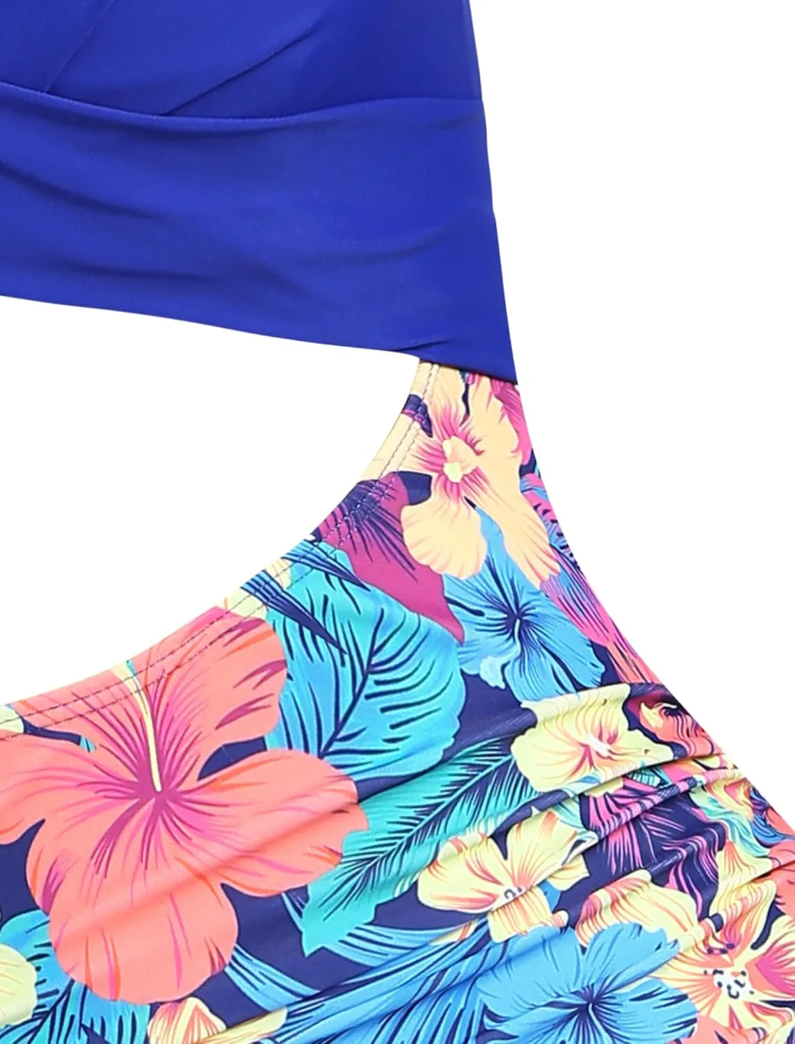 ZAFUL Women One Piece Swimdress Tummy Control Bathing Suit Push Up Swimsuit Modest Swimwear Cutout V Neck Cute Tie Knot Skirt