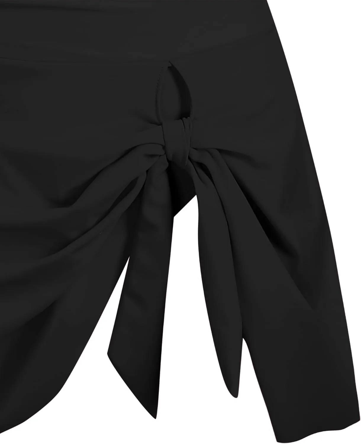 ZAFUL Women One Piece Swimdress Tummy Control Bathing Suit Push Up Swimsuit Modest Swimwear Cutout V Neck Cute Tie Knot Skirt
