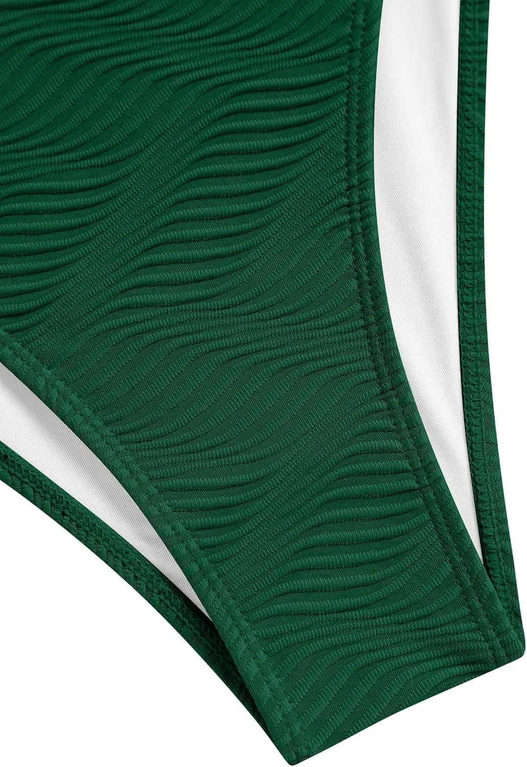 ZAFUL Women's Halter Bandeau Bikini Beaded Tie Back String Bikini Set Push Up Two Piece Swimsuit Bathing Suits