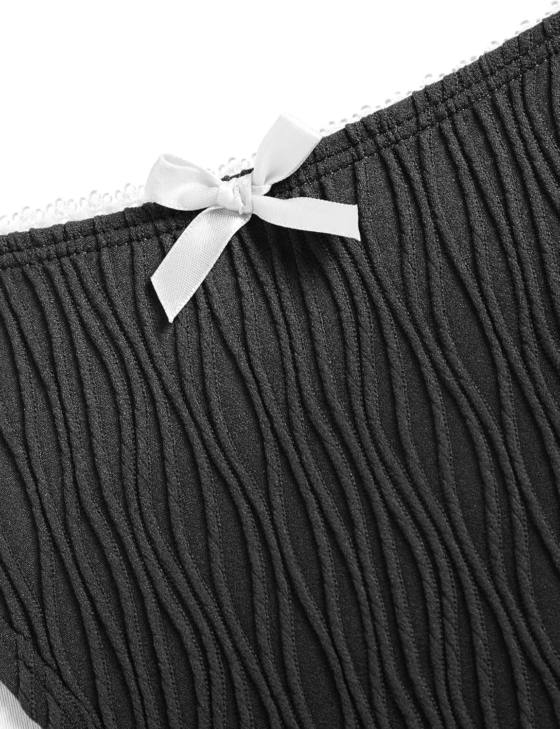 ZAFUL Women's V Neck Bikini Set High Waisted Swimsuits Lace Up Bow Decor Cheeky Two Piece Bathing Suit