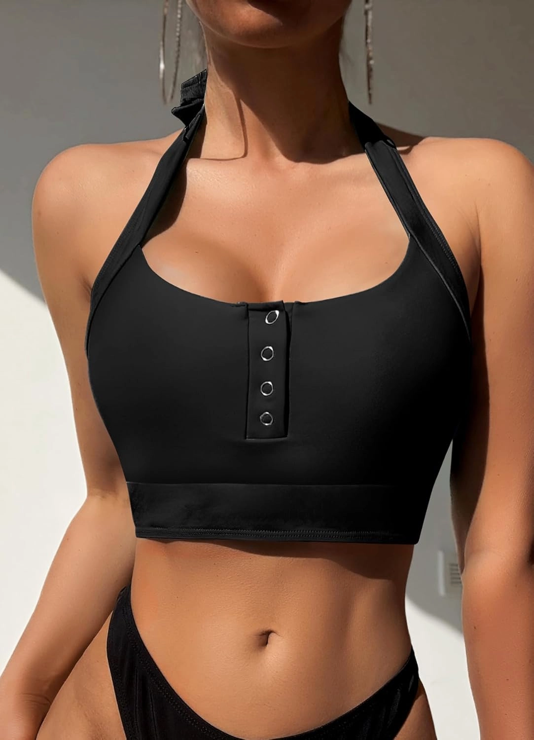 ZAFUL Bikini Tops for Women Twist Front Swimsuit Top Cut Out Bathing Suit Tops