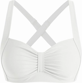ZAFUL Women Bikini Top Only-Ruched Bra Padded Bathing Suit Top Cross Back Vintage Retro Bathing Suit Tops 2025