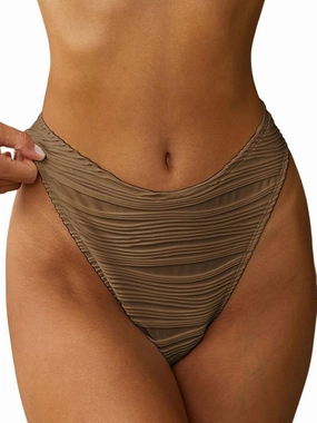 ZAFUL Women Cheeky Bikini Bottoms Wave Swimsuit Swim Briefs Bathing Basic Suit Bottom