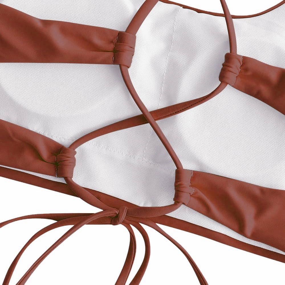ZAFUL Women's Adjustable Lace-up Bikini Top Push Up Padded Swimsuit Tops